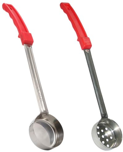 POPETPOP Lot de 2 Cuillères Doseuses à Sauce à Pizza 57 Ml en Acier Inoxydable et Pp Louche à Portion sans Trou Louche à Portion Trou Ustensile Cuisine Précis et Service Cuisine