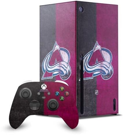 Head Case Designs Offizielle NHL Halb beunruhigt Colorado Avalanche Spielekonsolen Wickeln Und Gamecontroller-Häute Im Paket kompatibel mit Xbox Series X