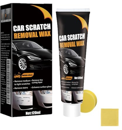 Kratzer Entferner Auto, Auto-Kratzer-Reparaturpaste 120ml, Scratch Remover Wax mit Schwamm, Lack Reparatur Polieren Paste, Politur Paste Kunststoff Restaurator Renovierungspflege (1PC)