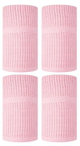 YöL Set of 4 Pink Cellular Cotton Baby Blankets 70cm x 90cm Breathable Soft Lightweight Newborn Blanket for Pram Moses Basket Cot Crib Nursery Essential Baby Bedding Swaddle