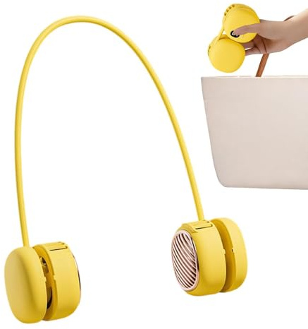 Genérico Ventilador de Cuello | 5 Velocidades Silencioso Flexible Y Ponible | Ventilador De Cuello Refrigerante Recargable,Para Verano Camping Y Crucero Aire Automóvil Viaje Mujeres Y
