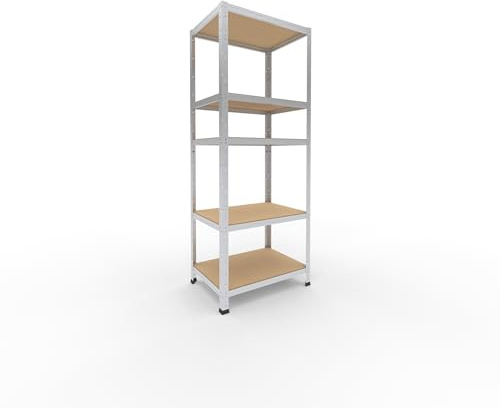 shelfplaza® 180x70x50cm Home Schwerlastregal verzinkt/Metallregal mit 5 Böden/Kellerregal Metall, Garagenregal, Werkstattregal oder Regal Lagerregal/Steckregal Metall mit 175kg Tragkraft