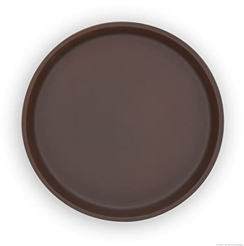 K&K Base Bol/Soucoupe Ronde 40 cm pour Pot de Fleurs Venus II sans poignée en céramique Marron Mat 50 x 40 cm