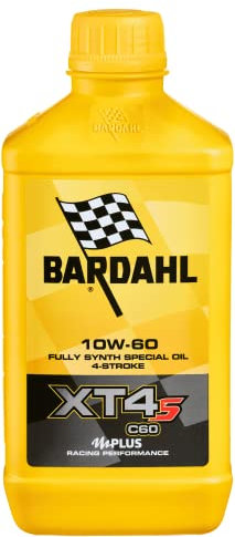 Bardahl - XT4-S C60 10W-60 - Olio 100% Sintetico per Moto 4 Tempi, Lubrificante Racing per Impiego Sportivo, per Massime Prestazioni, 1 L