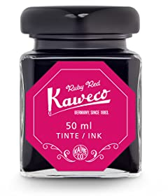 Kaweco Tintenglas 50 ml | Rubinrot Ruby Red | Premium Tinte für Füller im Tintenfass | vegan tierversuchsfrei wasserlöslich nachhaltig | Schönschrift Kalligrafie Lettering Schreibtinte