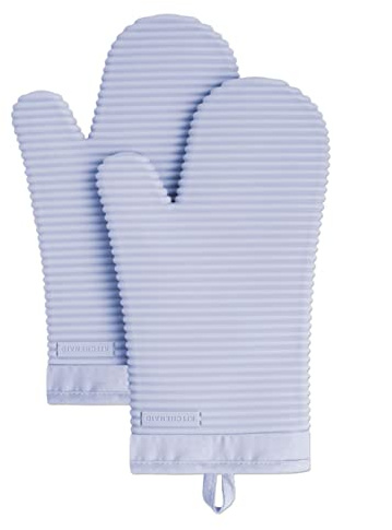 KitchenAid Ofenhandschuh-Set, gerippt, weiches Silikon, Lavendel-Creme, 2 Stück