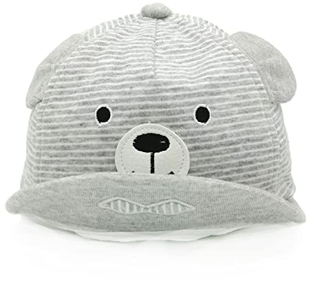 Nyfödd baby björn randig baseballkeps spädbarn bomull mjukt brätte solskydd hatt vår sommar resor anti-UV solhatt snapback justerbar hatt för baby 3-12 månader