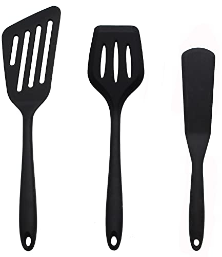 Dantolo Pfannenwender Set Silikon Hitzebeständig 3 Pack Spatel Küchenhelfer Set BPA Frei, Antihaft Silikonspatel set zum Kochen Backen Profi Küchenutensilien - Spülmaschinengeeignet