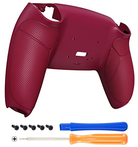 eXtremeRate Carcasa Trasera Rediseñada con Goma en Agarre Compatible Rise Remap Kit para ps5 Mando-No Incluye Control y Rise Remap Board(Cosmic Red)