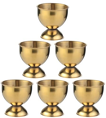 Cabilock 6 Pièces Support à Œufs Acier Inoxydable avec Tasse à Bière Petit Porte-œufs pour Œufs à La Coque Et Plateau à Œufs Résistant à La Chaleur