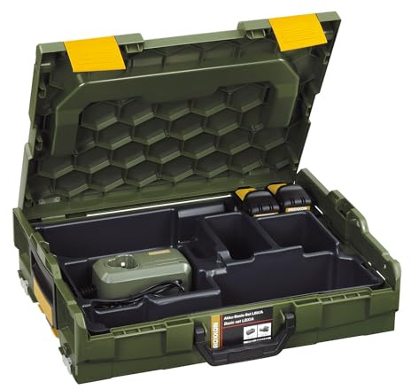 Proxxon 29900 Akku-Basis-Set LBX/A, 10,8 Volt, 2 Akkus Li/A2 (2,5 Ah), Schnellladegerät LG/A2, L-BOXX L102