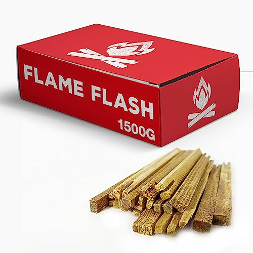 SWISSINNO Flame Flash Accendifuoco - Legnetti ad Alta Resina per Accensione Rapida - Fiamma Intensa e Duratura - Ideale per Camino, Stufa, Barbecue, Falò - 1500g