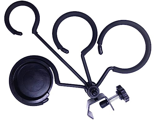 TUOREN Mute Holder for 4 Mutes Fit for Trumpet, Cornet, French Horn Mutes Clamp Adjustable to 8-30mm Black