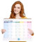 2025 Calendar UK, 18 Month Family Calendar from July 2025-Dec.2026, Family Wall Planner with Large Blocks, Large Landscape Yearly Planner, Hanging Holes Slim Calendars
