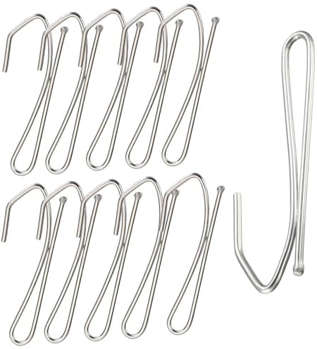 TA-VIGOR 50Pcs Pinch Pleat Curtain Hooks, Metal Pins-On Drapery Prong Hooks for Window Curtain, Door Curtain and Shower Curtain