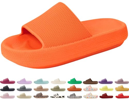 GARDMA Genuine Pillow Slippers for Women and Men | House Slides Shower Sandals | Extremely Comfy | Cushioned Thick Sole | Cloud Slides | Lightweight Non-Slip Easy to Clean