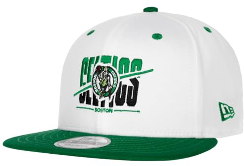 New Era Casquette 9Fifty White Crown CelticsEra Homme - Fitted de Baseball Visiere Plate Snapback, avec Printemps-ete Ete