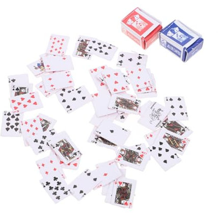 ibasenice 6stücke Mini Pokerkarten Niedliche Spielkarten Für Puppenhaus Junge Mädchen Erwachsene Für Familienfeiern Bürospiele Und Bastelprojekte