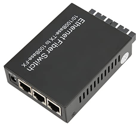 Jectse Convertisseur de Média Fibre Gigabit, TLG-F123SA-25 Tx1310nm SC, émetteur-récepteur Fibre Optique Monomode Double Fibre jusqu'à 25 Km Port RJ45, CAT5E CAT6 10 M/100 MMbps, (Prise