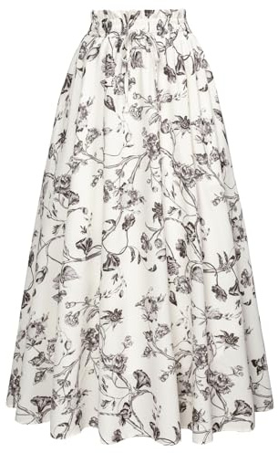 Scarlet Darkness Viktorianischer Maxirock für Damen, Sommer, Blumenmuster, Langer Rock mit Taschen, Twilight Blossom, XX-Large