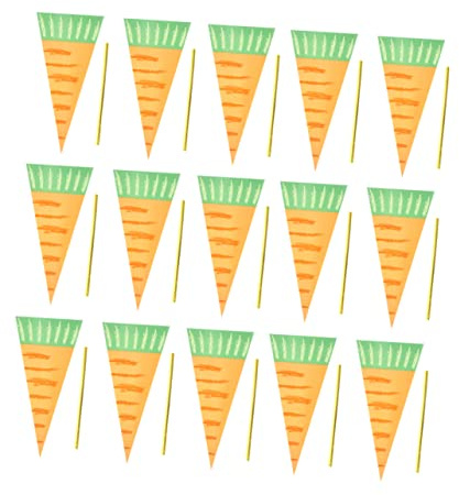 FRCOLOR 150 Bolsas de Envoltura de Cono de Zanahoria para Dulces Diseño Creativo de Cpp Foil, Ideales para Decoración de Fiestas y Almacenamiento de Alimentos