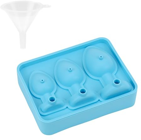 IEFIEL Silikon Analplug Shaped Eiswürfelform Lustig Backform Neuheit Butt Plug geformt Eiswürfelschale Schokoladenform für Eiswürfel DIY Zubehör Blau One Size