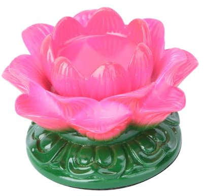 VOSAREA Lampe Lotus Vintage Bougeoir Bouddhiste Élégant Bougeoir Lotus Décoratif sans Bougie pour Maison
