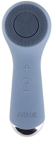 COSLUS Spazzola per la pulizia del viso, spazzola elettrica in silicone, pulizia del viso: 2 in 1, rotante e vibrante, brevettata tech-automatic, schiuma IPX7, impermeabile per uomini e donne lilla