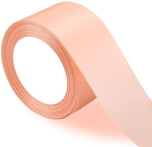 Champagne satinband - brett presentband 5 cm x 22 m - dekorativt band för jul och bröllop (champagne)