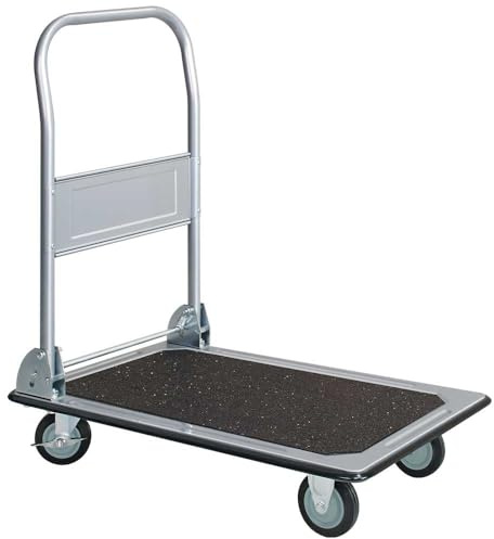 BRB Transportwagen mit Klappbügel und schwarzen Vollgummiräder (910x610x840, Max 300 kg)
