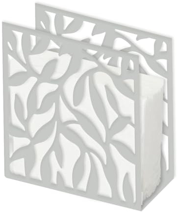 SUPERDANT Blatt Serviettenhalter Für Tische Silber Serviettenständer Aus Metall Tischtuch Servietten Halter Freistehender Napkin Holder Für Küche Café Esszimmer 15x15cm