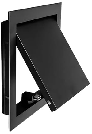 Revisionsklappe Schwarze Zugangstür für Trockenbau Druckknopf Öffnen, Abnehmbare Zugangsplatte mit Rahmen und Platte, Versteckte Zugangsplatte zum Dachboden, Tür Zum Wäscheschacht(15x25cm(6x10in))