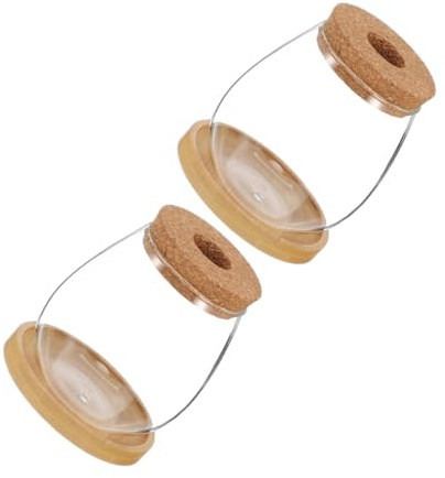 LOORGVEL 2sets Idroponico Per Piante Da Con Base in Bambù e in Sughero Adatto Coltivazione Propagazione Decorativa