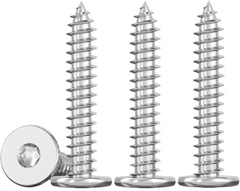 ‌Drenky 50 Piezas M5x35mm Tornillos Autorroscantes Acero Inox A2 V2A Tornillo Roscachapas Para Madera, M5 Tornillos Torx Cabeza Plana, Rosca Completa