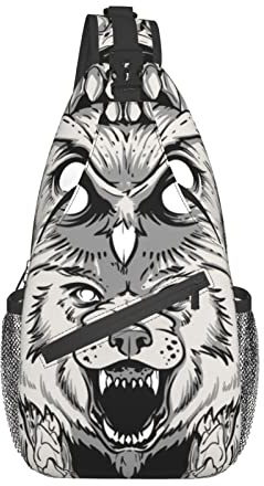 Brusttasche Handgemalte Tiermischung Slingtasche Wasserdicht Leichte Chest Herren, Für Outdoor, Reisen, Klettern