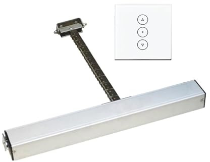 Ouvre-fenêtre électrique avec interrupteur, 220V, 3 fils, 400mm, entraînement par chaîne automatique, système de moteur d'ouverture de volet Ouverture de porte pratique(White set)