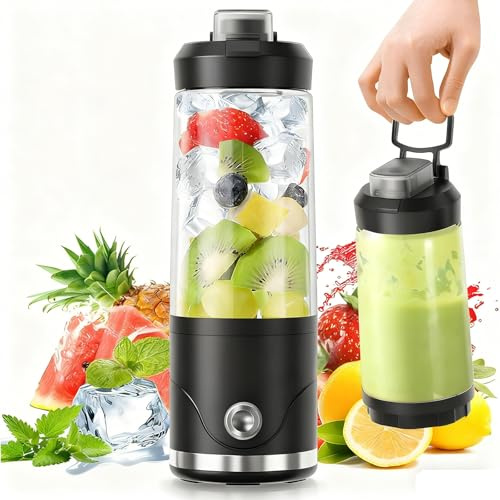 650 Ml Mini Batidora Portatil, Licuadoras Para Zumos y Batidos, Minibatidora Con Cuchilla De Acero Inoxidable De 6 Puntas, Desmontable, Apto Para Uso Doméstico, De Oficina y En Exteriores (Negro)