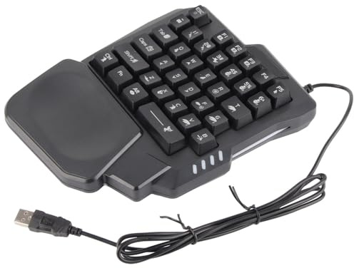 Fdit Clavier de Jeu à Une Main, Clavier de Jeu K13 étanche à 35 Touches avec Large Repose-Paume pour Jeux Mobiles sur Ordinateur