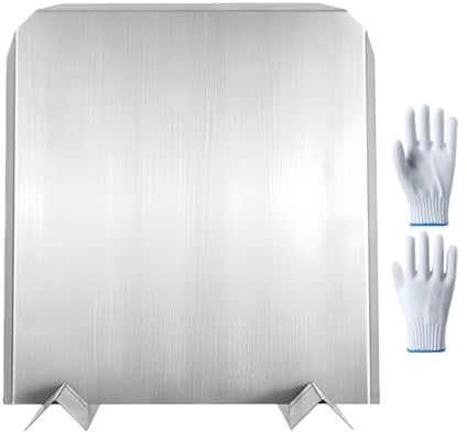 Paroi pare-feu en acier inoxydable - stable, résiliente et réglable avec pieds, plaques arrière pour cheminée et brasero Parfait pour les salons, hôtels, bureaux, jardins, terrasses, maisons à l'intér