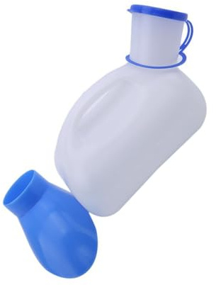 Healvian Tragbares Urinal für Männer aus Kunststoff Großes Fassungsvermögen mit Deckel und Skala Geeignet für Senioren und Patienten