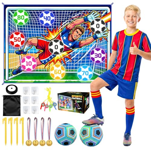 WUPIOS Upgraded Toy Soccer Game Set for Kids, Indoor Outdoor Backyard Toss Soccer Goal Game with 2 Balls, 1 Flannel Target, Soccer Toys for Boys and Girls 3-5 6-8 8-12 Years Old Kids Birthday