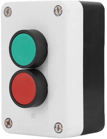 LICAEVEY Stazione di Commutazione a Pulsante Momentaneo, Scatola di Commutazione Avvio/arresto Rossa e Verde con Grado di impermeabilità IP65 per Officine e Cantieri