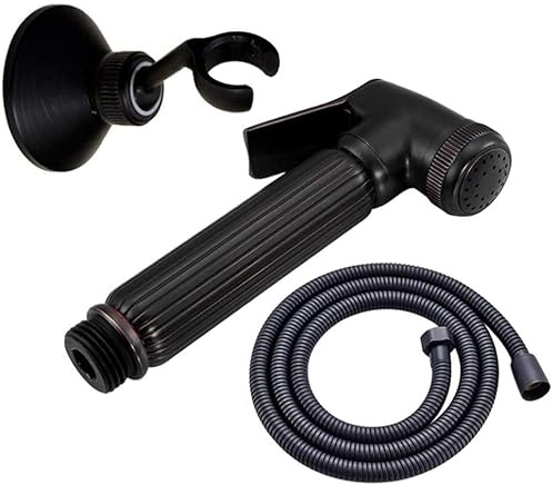 Wall Mounted Bidet Sprayer Set - Handheld Brass Cloth Diaper Washer Kit with Shower Hose Cold Water Spray for Bathroom & Pet Bath Elegant Black Bronze Finish