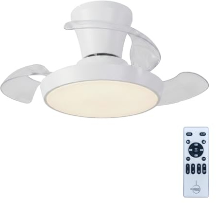 azorex Ventilador de Techo Rectátil con Luz LED Regulable 3 CCT, 6 Velocidades, Mando a Distancia, Función Invierno/Verano, Temporizador y Memoria, Diseño Moderno, Ø96,5 cm (Blanco hielo)