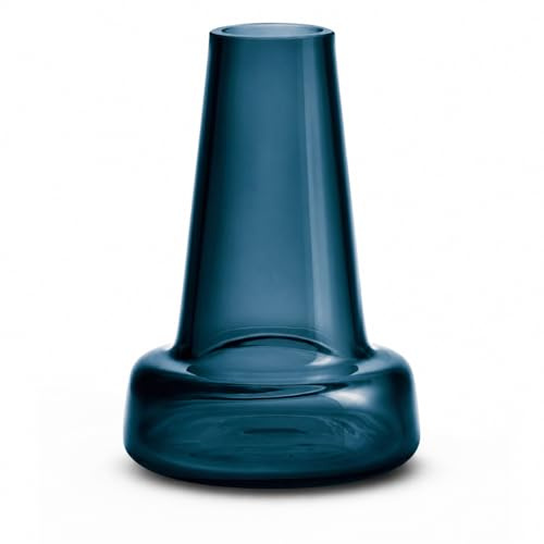 Holmegaard Vase Langer Hals H12 cm Flora aus mundgeblasenem Glas, blau