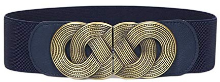 Diyafas Vintage Breiter Taillengürtel Damen Dekorativer Bund für Kleider Dehnbar Cinch Gürtel