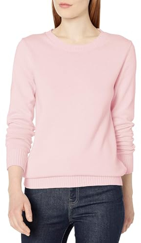 Amazon Essentials Jersey en Algodón de Cuello Redondo (Disponible en Tallas Grandes) Mujer, Rosa Claro, XL