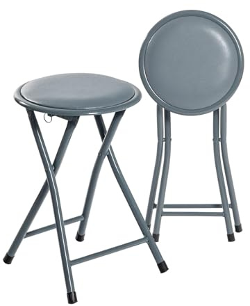 Harbour Housewares Gepolsterte Klapphocker - Grau - Pack Von 2