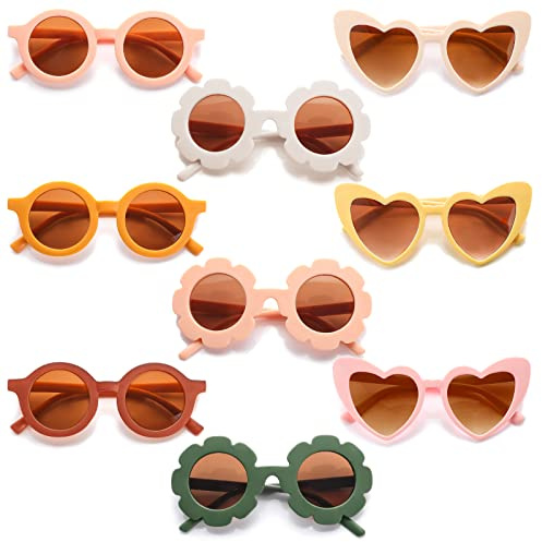 Tondiamo 9 Pairs Flower Toddler Glasses Kids Girls Boys Vivid Colors