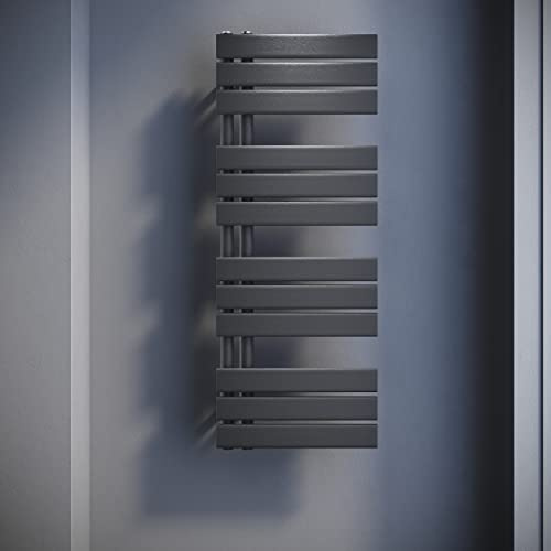 SONNI Badheizkörper Flach Handtuchtrockner 1038 x 400 mm Anthrazit Handtuchwärmer Seitenanschluss Panel Handtuchheizkörper 767W